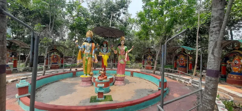 The temple domes of the Math against the sky — Shree Chaitanya Gaudiya Math, Puri